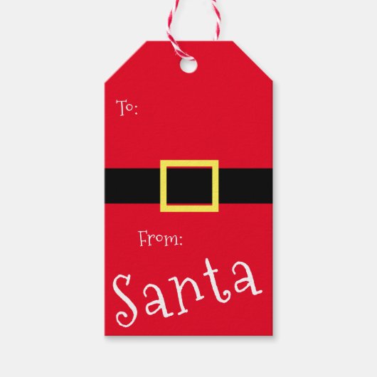 Weihnachts Weihnachtskittel rote Gift Tags Geschenkanhänger (Vorderseite)