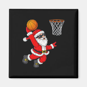 Weihnachts Weihnachtsklaus Dunking A Basketball Bo Magnet