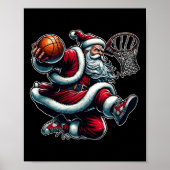 Weihnachts Weihnachtsklaus Dunking A Basketball Bo Poster (Vorne)