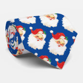 Weihnachts-Weihnachtsklauseln Muster auf blau Krawatte (Gerollt)