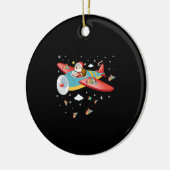 Weihnachts-Weihnachtsklauseln Pilot Flugzeug Boys  Keramik Ornament (Links)