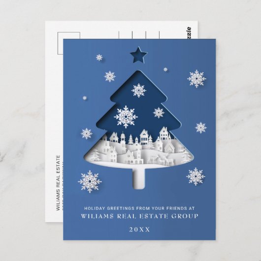 Weihnachts-Weihnachtskomposition Unternehmensgrüße Postkarte (Vorne/Hinten)