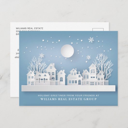 Weihnachts-Weihnachtskomposition Unternehmensgrüße Postkarte (Vorne/Hinten)