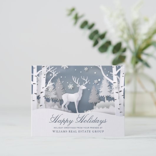 Weihnachts-Weihnachtskomposition Unternehmensgrüße Postkarte (Stehend Vorderseite)