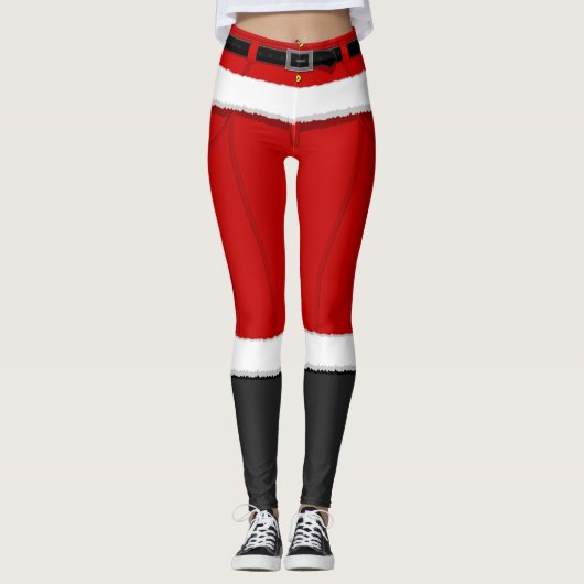 Weihnachts-Weihnachtskostüme-Leggings in Santa Leg Leggings (Vorderseite)