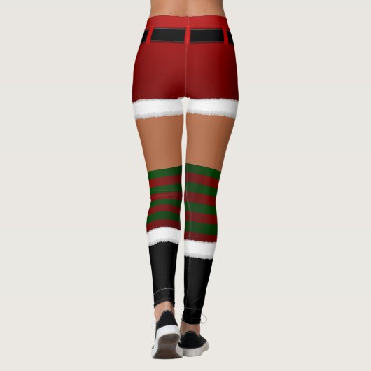 Weihnachts-Weihnachtskostüme-Leggings in Santa Leg Leggings (Rückseite)