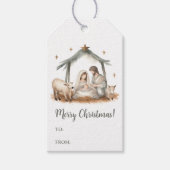 Weihnachts-Weihnachtskrippe Geschenkanhänger (Vorderseite)