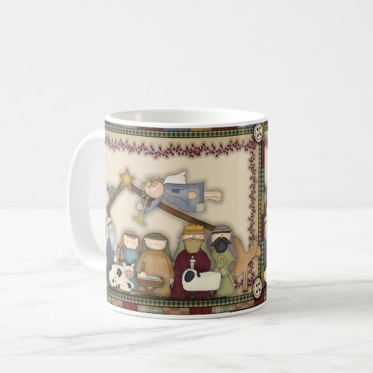 Weihnachts Weihnachtskrippe Kaffee Tasse Cup (Vorderseite Links)