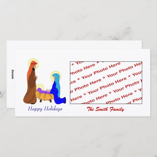 Weihnachts-Weihnachtskrippen-Fotokarte Feiertagskarte (Vorne/Hinten)