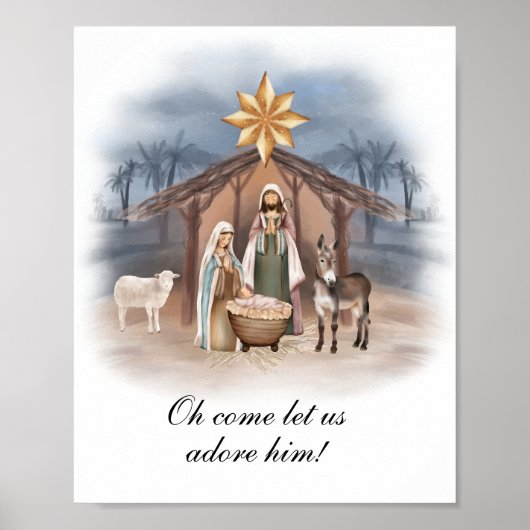 Weihnachts-Weihnachtskrippen-Kunstposter, Jesus Poster (Vorne)