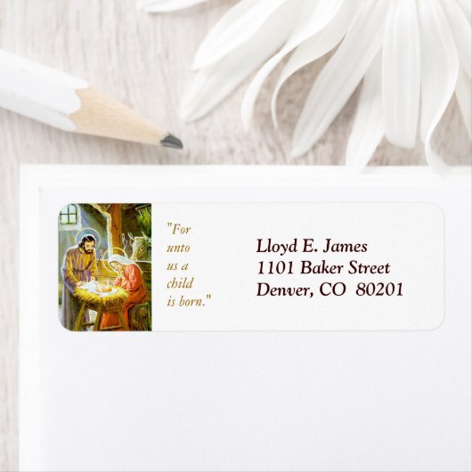 Weihnachts-Weihnachtskrippen-Rücksendeadresse (Insitu)