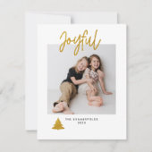 Weihnachts-Weihnachtskript-Foto Minimalistisch Url Mitteilungskarte (Vorderseite)