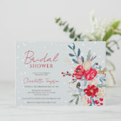 Weihnachts-Weihnachtskritik Brautparty Einladung (Stehend Vorderseite)