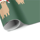 Weihnachts-Weihnachtslama-Muster Spaß Geschenkpapier (Rolleneckpunkt)