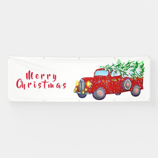 Weihnachts-Weihnachtslandschaft und Baum Banner (Horizontal)