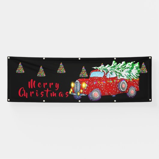 Weihnachts-Weihnachtslandschaft und Baum Banner (Horizontal)