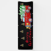 Weihnachts-Weihnachtslandschaft und Baum Banner (Vertikal)
