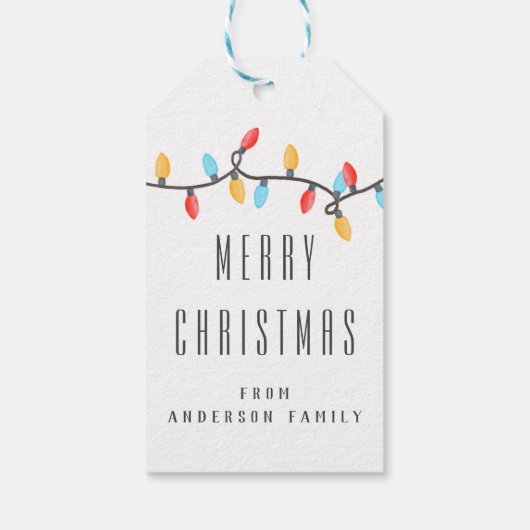 Weihnachts-Weihnachtslicht - farbenfroh Geschenkanhänger (Rückseite)