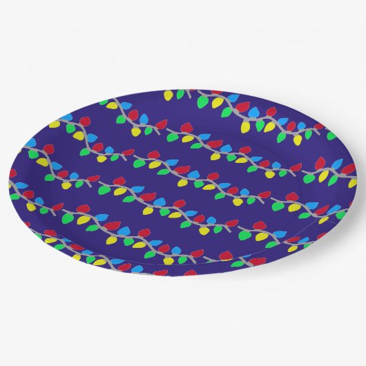 Weihnachts-Weihnachtslieder auf blau Pappteller (Schrägansicht)