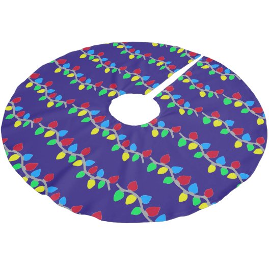 Weihnachts-Weihnachtslieder auf blau Polyester Weihnachtsbaumdecke (Schrägansicht)