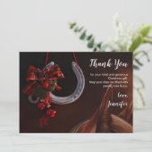 Weihnachts-Weihnachtslieder für Pferde - Foto Dankeskarte (Stehend Vorderseite)