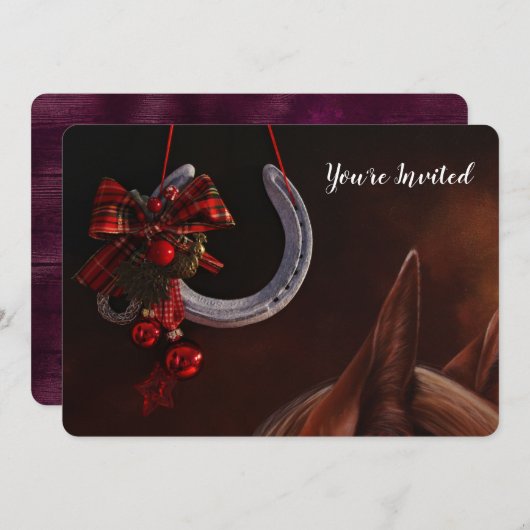 Weihnachts-Weihnachtslieder für Pferde - Foto Einladung (Vorne/Hinten)