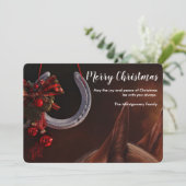 Weihnachts-Weihnachtslieder für Pferde - Foto Feiertagskarte (Stehend Vorderseite)