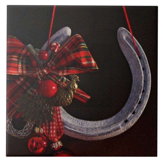 Weihnachts-Weihnachtslieder für Pferde - Foto Fliese (Vorderseite)