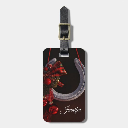 Weihnachts-Weihnachtslieder für Pferde - Foto Gepäckanhänger (Vorderseite vertikal)