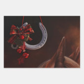 Weihnachts-Weihnachtslieder für Pferde - Foto Geschenkpapier Set (Vorderseite 3)