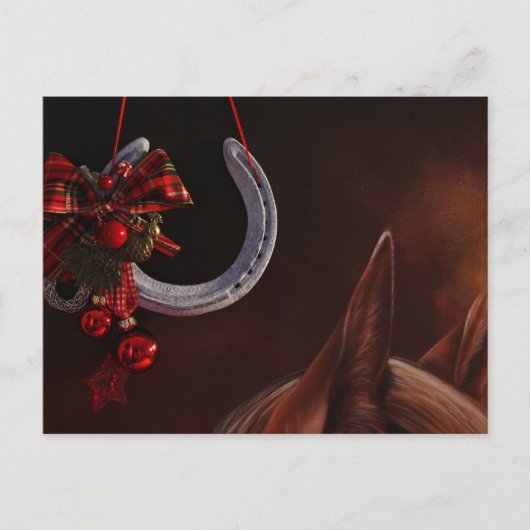 Weihnachts-Weihnachtslieder für Pferde - Foto Postkarte (Vorderseite)