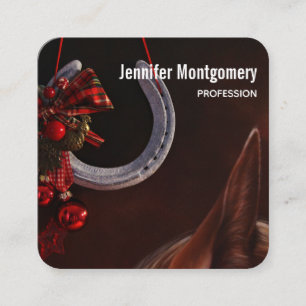 Weihnachts-Weihnachtslieder für Pferde - Foto Quadratische Visitenkarte