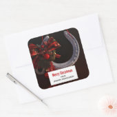 Weihnachts-Weihnachtslieder für Pferde - Foto Quadratischer Aufkleber (Umschlag)