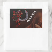 Weihnachts-Weihnachtslieder für Pferde - Foto Rechteckiger Aufkleber (Tasche)