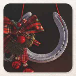 Weihnachts-Weihnachtslieder für Pferde - Foto Rechteckiger Pappuntersetzer