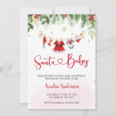 Weihnachts-Weihnachtsmädchen-Kleidung Kinderdusche Einladung (Vorderseite)