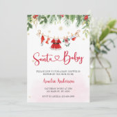 Weihnachts-Weihnachtsmädchen-Kleidung Kinderdusche Einladung (Stehend Vorderseite)