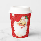 Weihnachts-Weihnachtsmann auf dem Roten Glitzer Pa Pappbecher (Vorderseite)