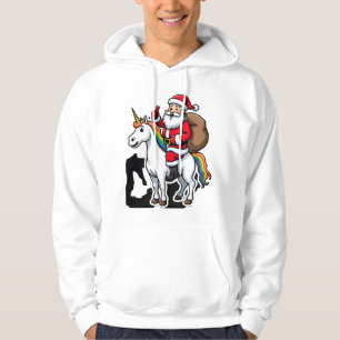 Weihnachts-Weihnachtsmann auf Einhorn - Xmas Mädch Hoodie