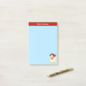 Weihnachts-Weihnachtsmann auf Light Blue Post-it Klebezettel (Auf Schreibtisch)