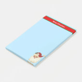 Weihnachts-Weihnachtsmann auf Light Blue Post-it Klebezettel (angewinkelt)