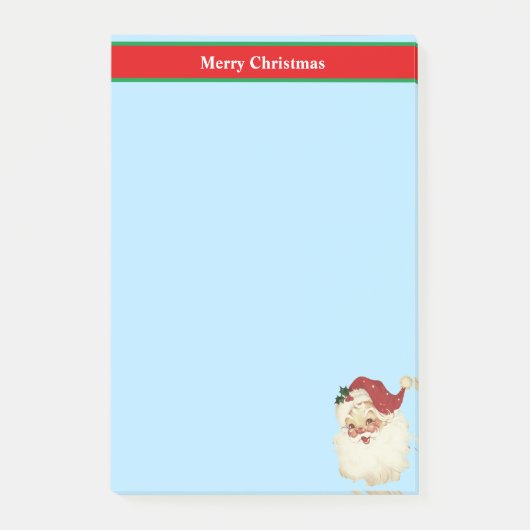 Weihnachts-Weihnachtsmann auf Light Blue Post-it Klebezettel (Vorderseite)