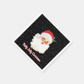 Weihnachts-Weihnachtsmann auf schwarz Serviette (Ecke)