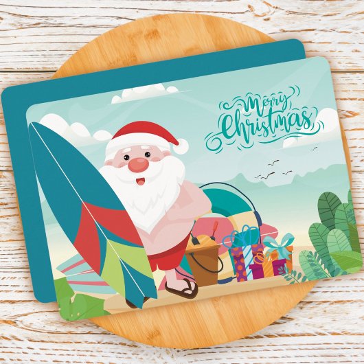 Weihnachts-Weihnachtsmann bei der Beach Card