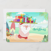 Weihnachts-Weihnachtsmann bei der Beach Card (Vorderseite)