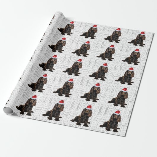 Weihnachts-Weihnachtsmann-Brown Cocker Spaniel Hol Geschenkpapier (Ungerollt)