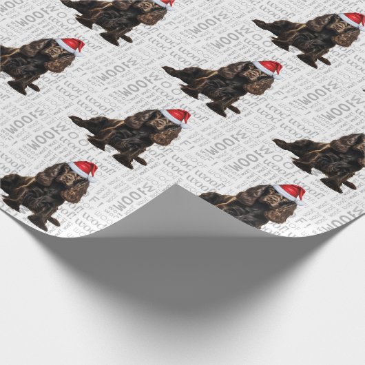 Weihnachts-Weihnachtsmann-Brown Cocker Spaniel Hol Geschenkpapier (Ecke)