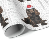 Weihnachts-Weihnachtsmann-Brown Cocker Spaniel Hol Geschenkpapier (Rolleneckpunkt)