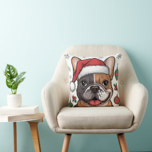 Weihnachts-Weihnachtsmann-Bulldog-Kissen Kissen