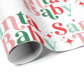 Weihnachts-Weihnachtsmann-bunter Retro-Schriftart Geschenkpapier (Rolleneckpunkt)